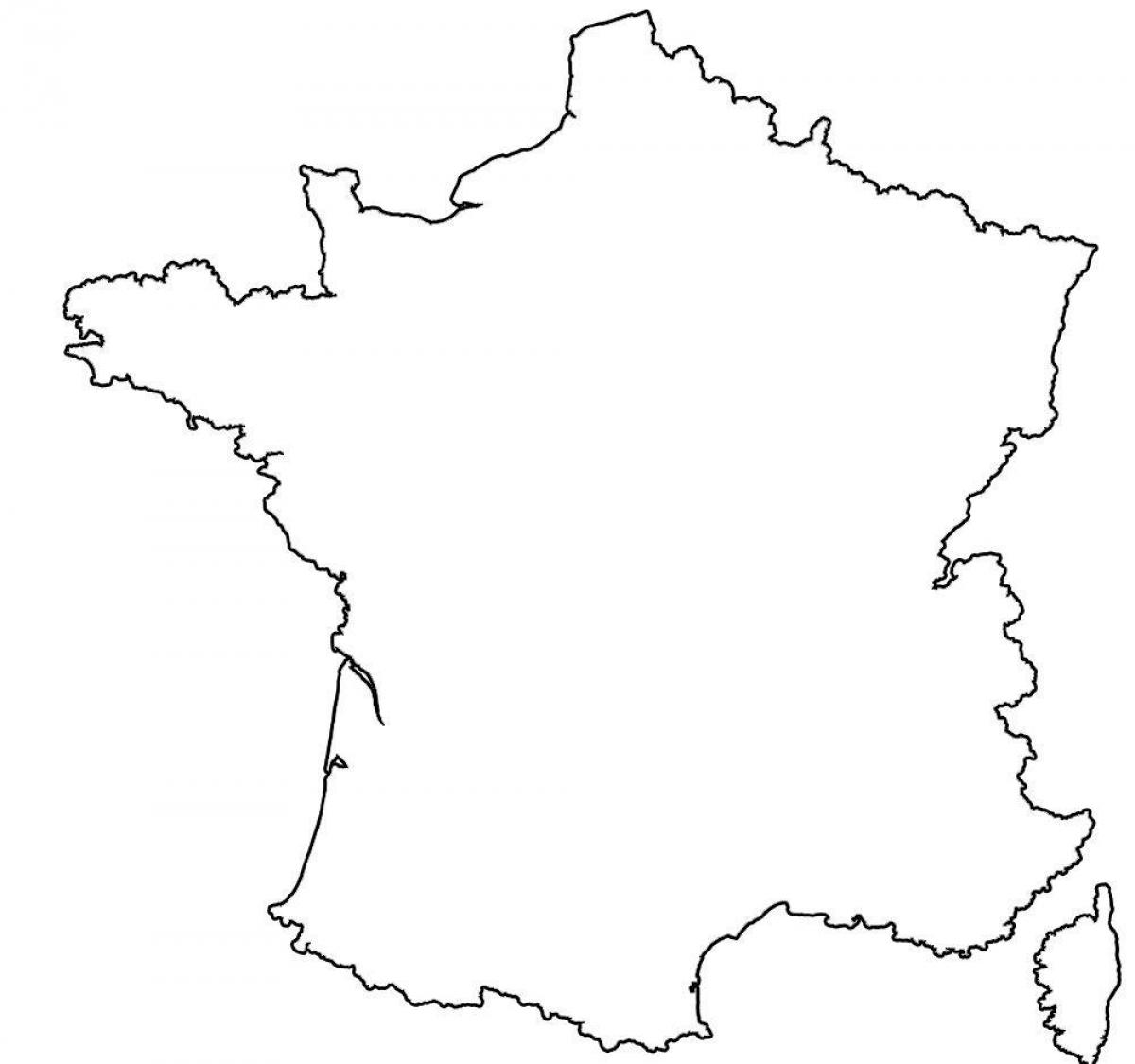 Frankrijk contourenkaart
