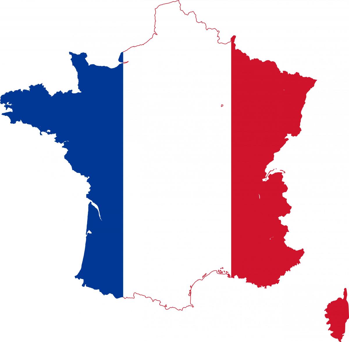 Kaart van de Franse vlag