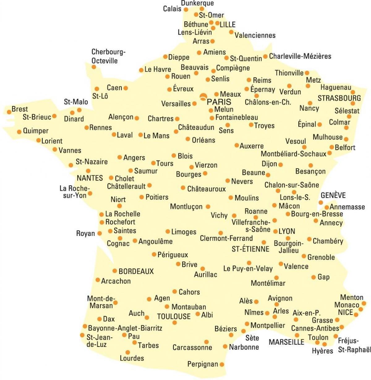 Frankrijk stadsplattegrond