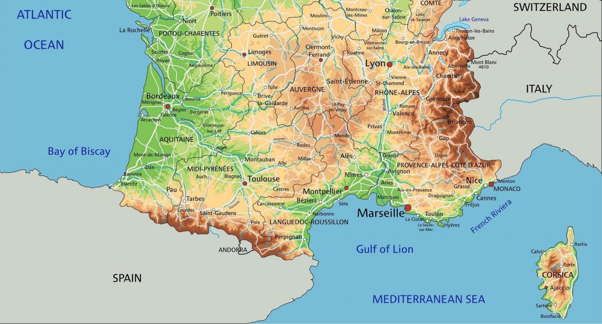 Zuid-Frankrijk kaart